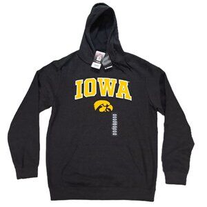 NWT University of Iowa Black Hoodie Men L Large Logo Colosseum Athletics